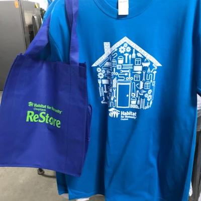 Show your support with L blue Tee and reusable tote