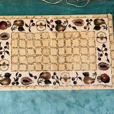 Gold-Framed Floral Print and Rug (LR-JM)