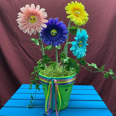 Wooden Table with Flowers