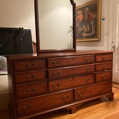 Harden cherry wood long dresser with mirror