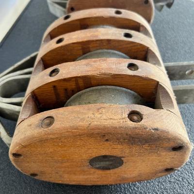 Pair of Wooden Pulleys