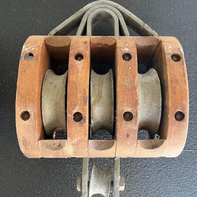 Pair of Wooden Pulleys