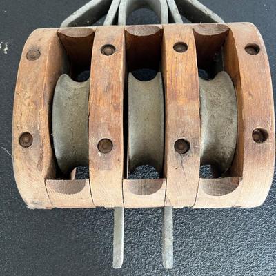 Pair of Wooden Pulleys