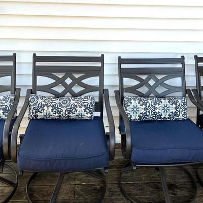 Outdoor Patio Set With 4 Swivel/Rocking Chairs