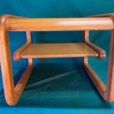 Mid Century Modern End Table w/ Smoked Glass