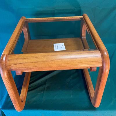 Mid Century Modern End Table w/ Smoked Glass