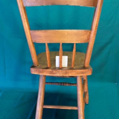 Antique Plank Chair w/Floral Details
