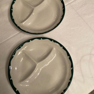 2 vintage Wellsville China Divided plates