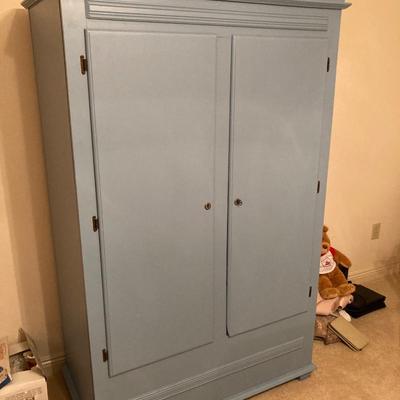 Vintage Painted 2 door cedar robe