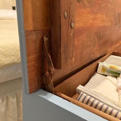 Painted vintage wood cedar chest
