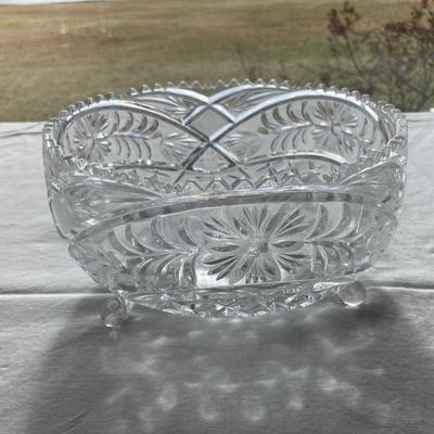 Vintage cut glass footed bowl