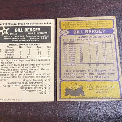 LOT 38C: Bill Bergey Signed Football and Football Cards