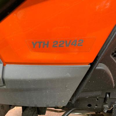 LOT 69R: Husqvarna YTH 22V42 Riding Mower w/ Attachments