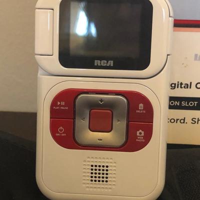 LOT127M: Insignia Portable DVD Player w/ Sound FM Speaker Case, GE VHS-C Camcorder, & RCA Small Wonder Digital Camcorder