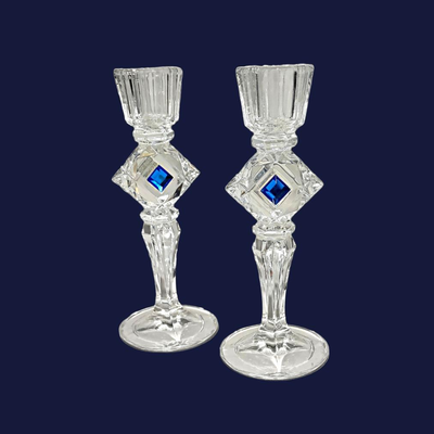 Pair of Vintage Partylite Jeweled Quad Prism Candle Holders