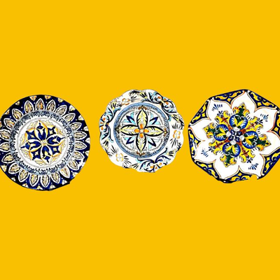 3 Vintage I.Godinger Decorative Plates