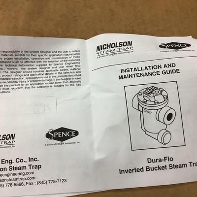 Dura-Flo Inverted Bucket Steam Trap Model 81S 1" MPT NIB