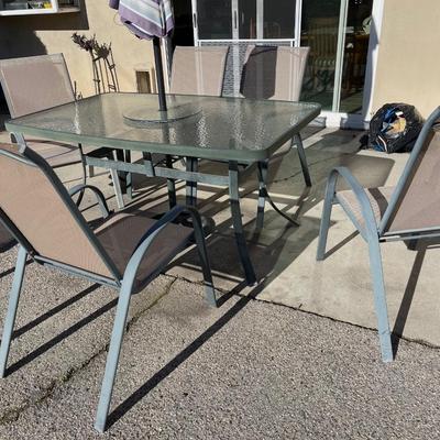 Glass Top Patio Table with 6 Chairs