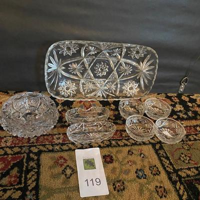 Lot of glass serving pieces