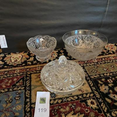 Lot of glass serving pieces