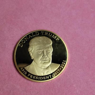 2017 24 kt gold layered Donald Trump 45th President Trial Dollar Coin