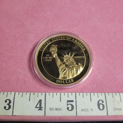 24 kt layered Thomas Jefferson 3rd President Dollar Coin-Trial