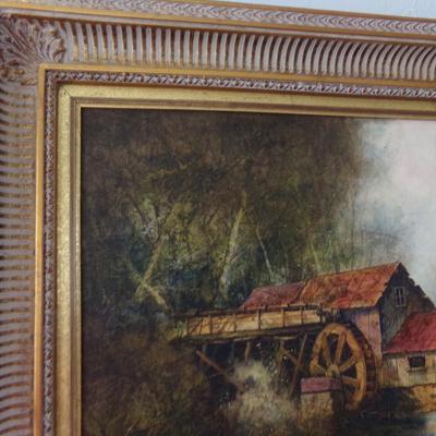 THE MILL, VINTAGE OIL ON CANVAS.