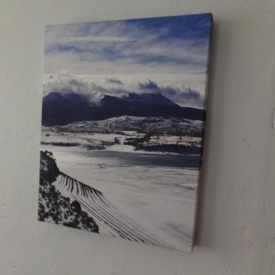 WINTER SCENE OIL ON CANVAS PRINT.