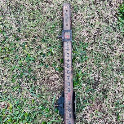 Vintage Wood Surveyorâ€™s Measuring Stick