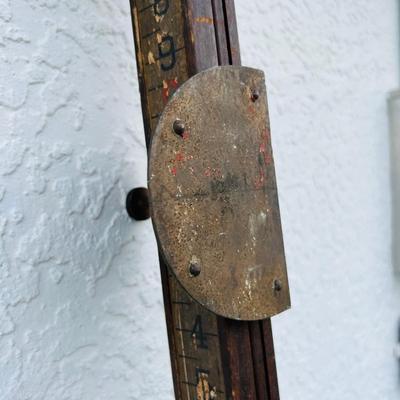 Vintage Wood Surveyorâ€™s Measuring Stick