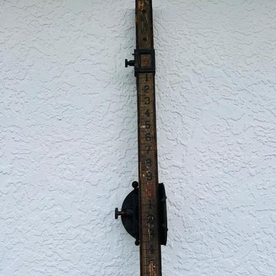Vintage Wood Surveyorâ€™s Measuring Stick