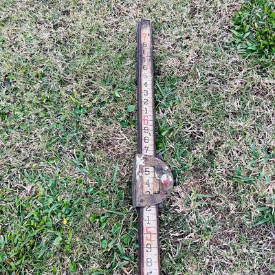 Vintage Wood Surveyorâ€™s Measuring Stick
