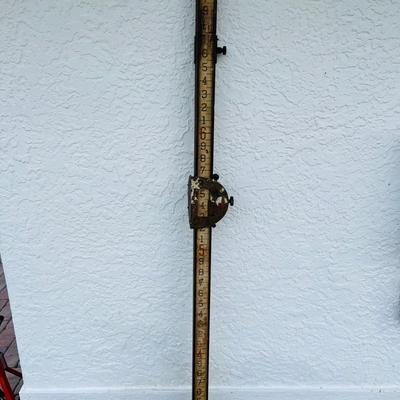Vintage Wood Surveyorâ€™s Measuring Stick