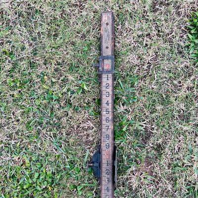 Vintage Wood Surveyorâ€™s Measuring Stick