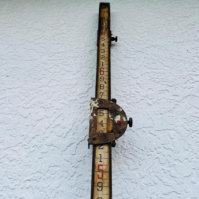Vintage Wood Surveyorâ€™s Measuring Stick