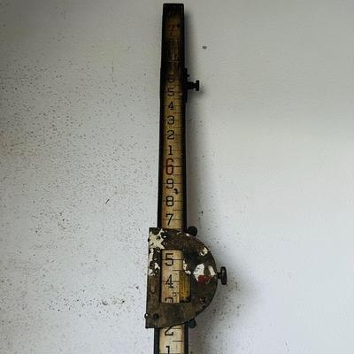 Vintage Wood Surveyorâ€™s Measuring Stick