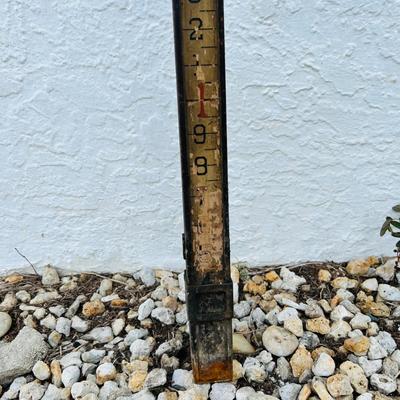Vintage Wood Surveyorâ€™s Measuring Stick