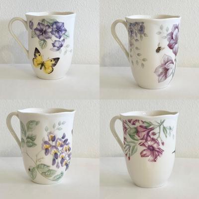 LENOX ~ Butterfly Coffee Cup Set ~ Four (4)
