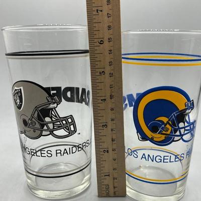 Retro Los Angeles Rams & Raiders Drink Glasses