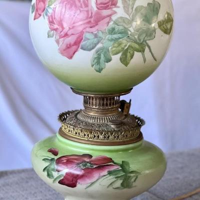 Antique Gone with the Wind GWTW Hand Painted Parlor Lamp
