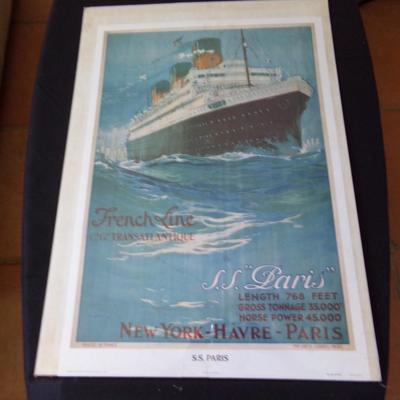 S.S. PARIS POSTER BY ALBERT SEBILE.