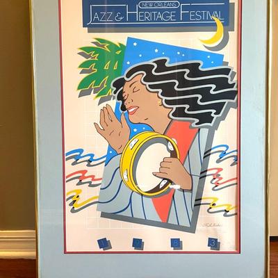 HUGH RICKS, NUMBERED Original 1983 New Orleans Jazz Fest Poster