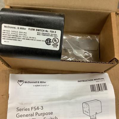 McDonnell & Miller FS4-3 General Purpose Flow Switch 114400 1" NIB