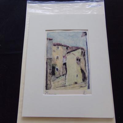 PROVENCE SIGNED FRENCH WATERCOLOR.