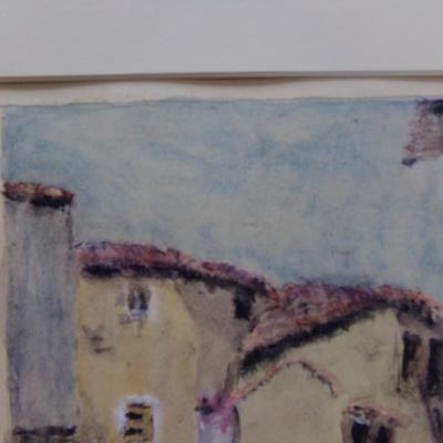 PROVENCE SIGNED FRENCH WATERCOLOR.