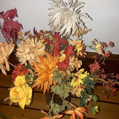 Large lot of silk flowers