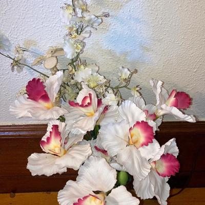 Large lot of silk flowers