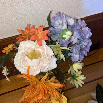 Large lot of silk flowers