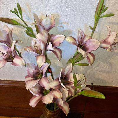 Large lot of silk flowers