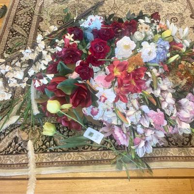 Large lot of silk flowers